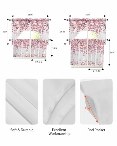 Turquoise Blue Eucalyptus Leaves Valance Curtains Rod Pocket 1 Panel 42x12 F727