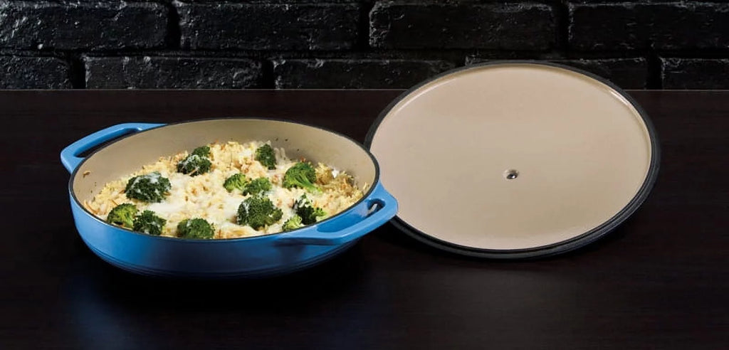 Red Enameled Cast Iron Covered Casserole W694908