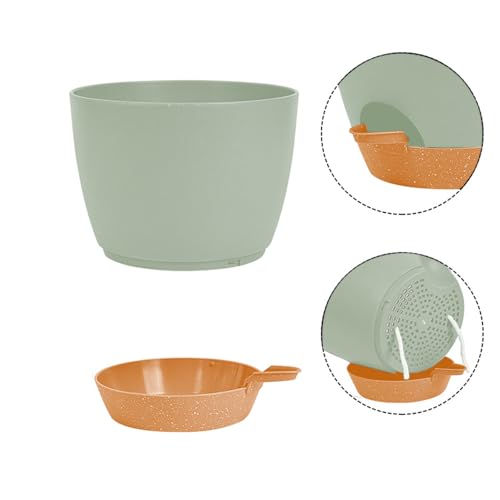 8/7/6.5/6/5.5/5 Inch White Self Watering Plastic Planters U52778