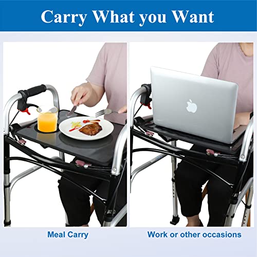 Black Walker Tray with Mesh Pockets and Cup Holder U22623