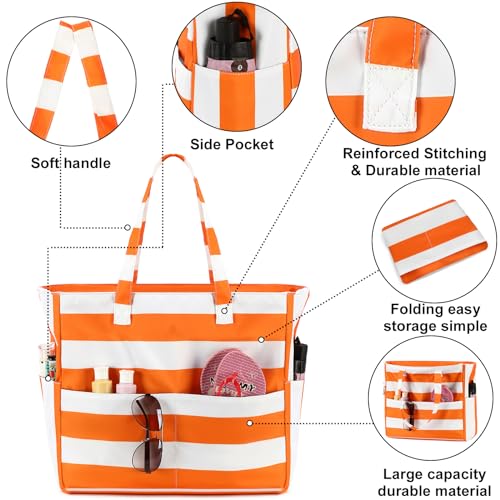 Extra Large Waterproof Beach Tote with Wet Compartment L30712