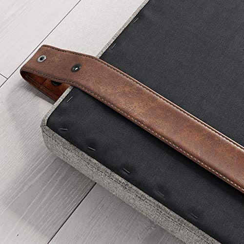Queen Brown Faux Leather Wall Mount Hanging Headboard U506110