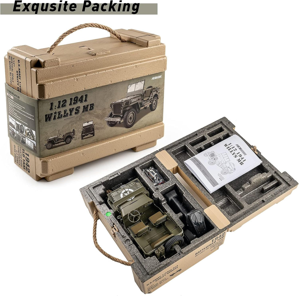 1/12 1941 MB Scaler RC Jeep 4x4 RTR RC Rock Crawler Military B84233