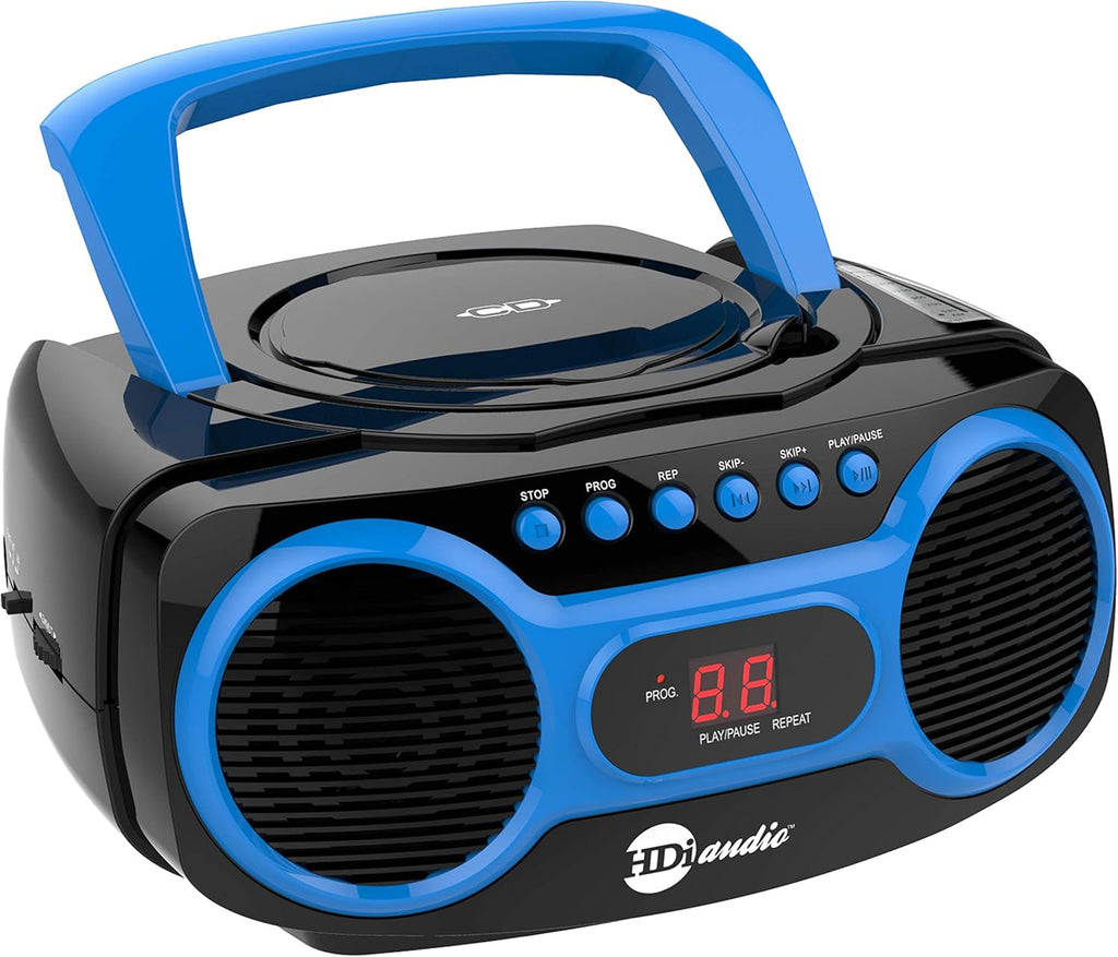 Blue Sport CD Boombox with AM/FM Radio and Aux Line-in J566