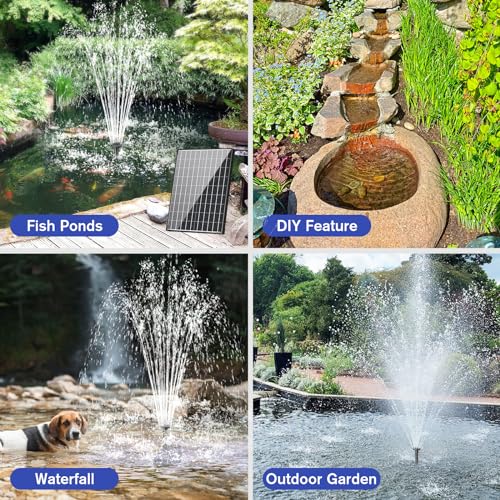 30W Solar Pond Pump 430GPH with Diverter Valve & 6.6 FT Tubing H250829