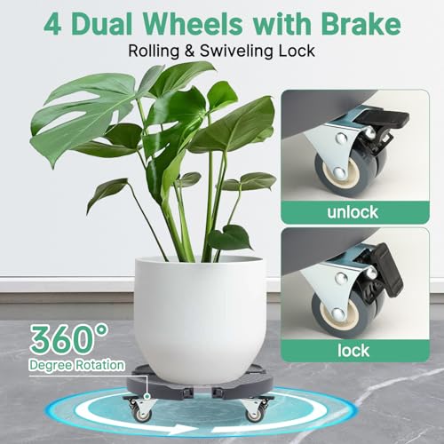 Heavy Duty Rolling Plant Stand with Wheels 2 Pack Y240089