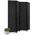 Black 4 Panel Bamboo Room Divider L80359