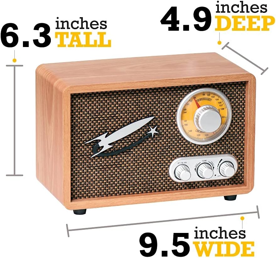 Vintage Wood Radio AM FM with Bluetooth P50012
