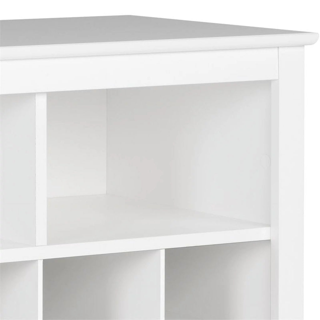 White 36 Cubby Engineered Wood Shoe Cubby Console T71387