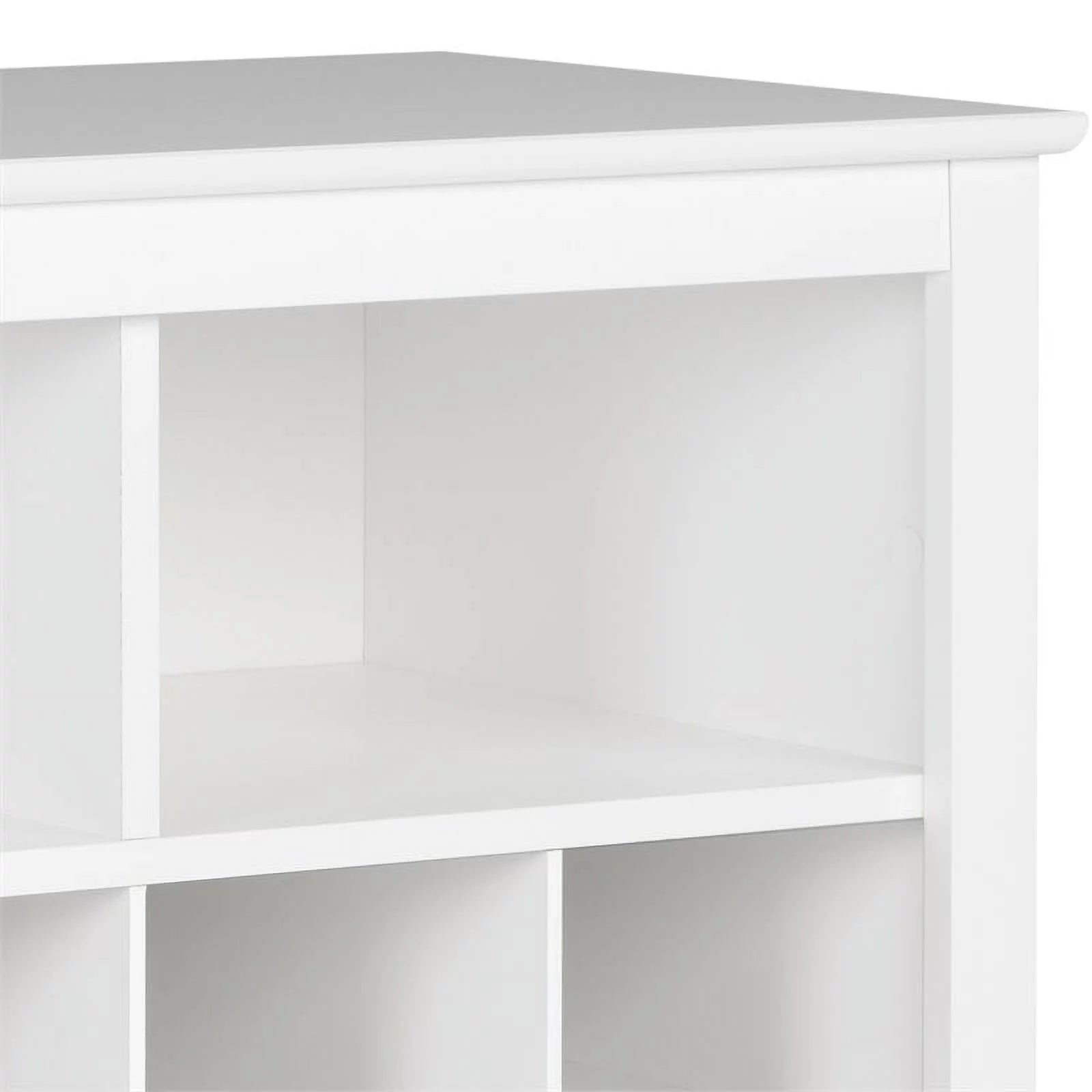 White 36 Cubby Engineered Wood Shoe Cubby Console T71387