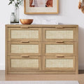 6 Drawer Rattan Wood Dresser T6225