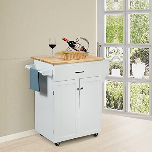 Kitchen Island Cart with Storage on Wheels D7467