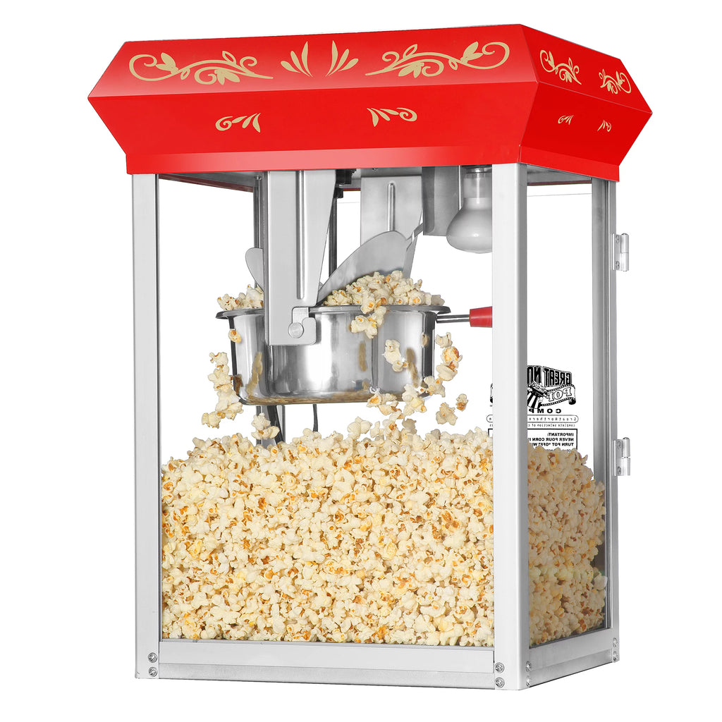 Red Countertop Popcorn Popper Machine, 8 Ounce Z606