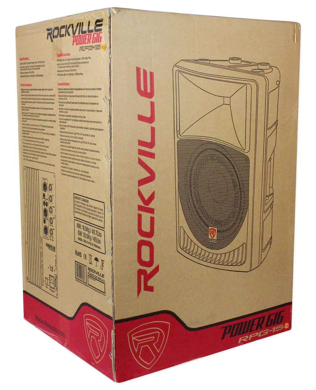 15" Powered Active 2-Way DJ PA Speakers V3190