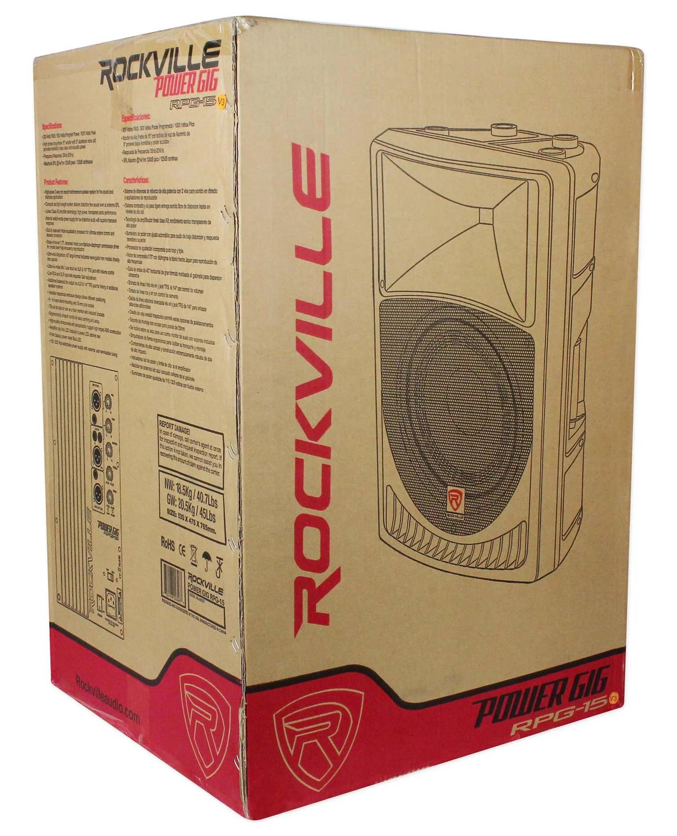 15" Powered Active 2-Way DJ PA Speakers V3190