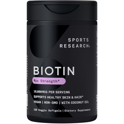 Vegan Biotin 10,000mcg with Coconut Oil, 120 Softgels B1669