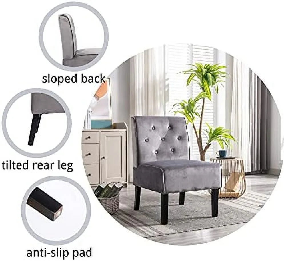 Grey Velvet Accent Chair W755