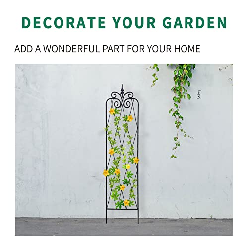 2 Pack 71" H x 15" W Black Metal Garden Trellis Z38953