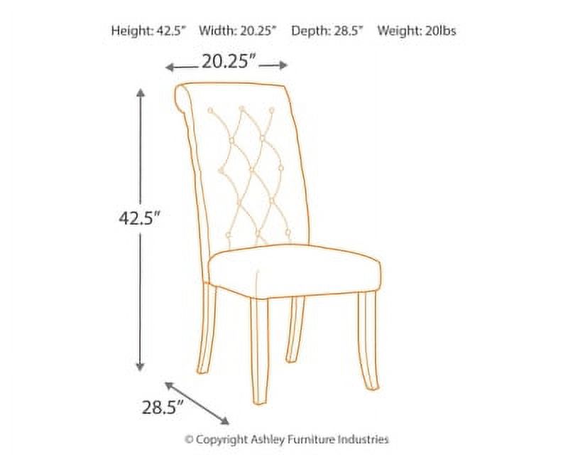 Brownish Gray Tufted Upholstered Armless Dining Chair, Set of 2 X12624