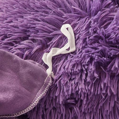 Dark Grey Queen 3 Piece Faux Fur Comforter Cover Set O9141