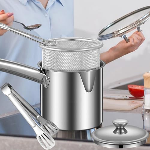 Deep Fryer Pot with Cover and Net Basket E101355