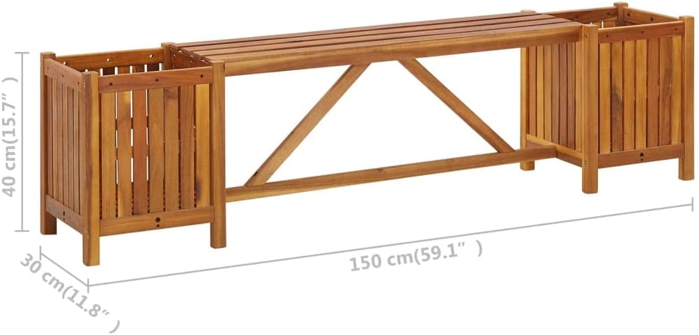Planter Bench with Raised Plant Box D454031
