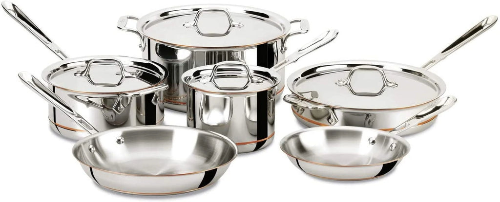 14 Piece 5-Ply Stainless Steel Copper Core Cookware Set C208