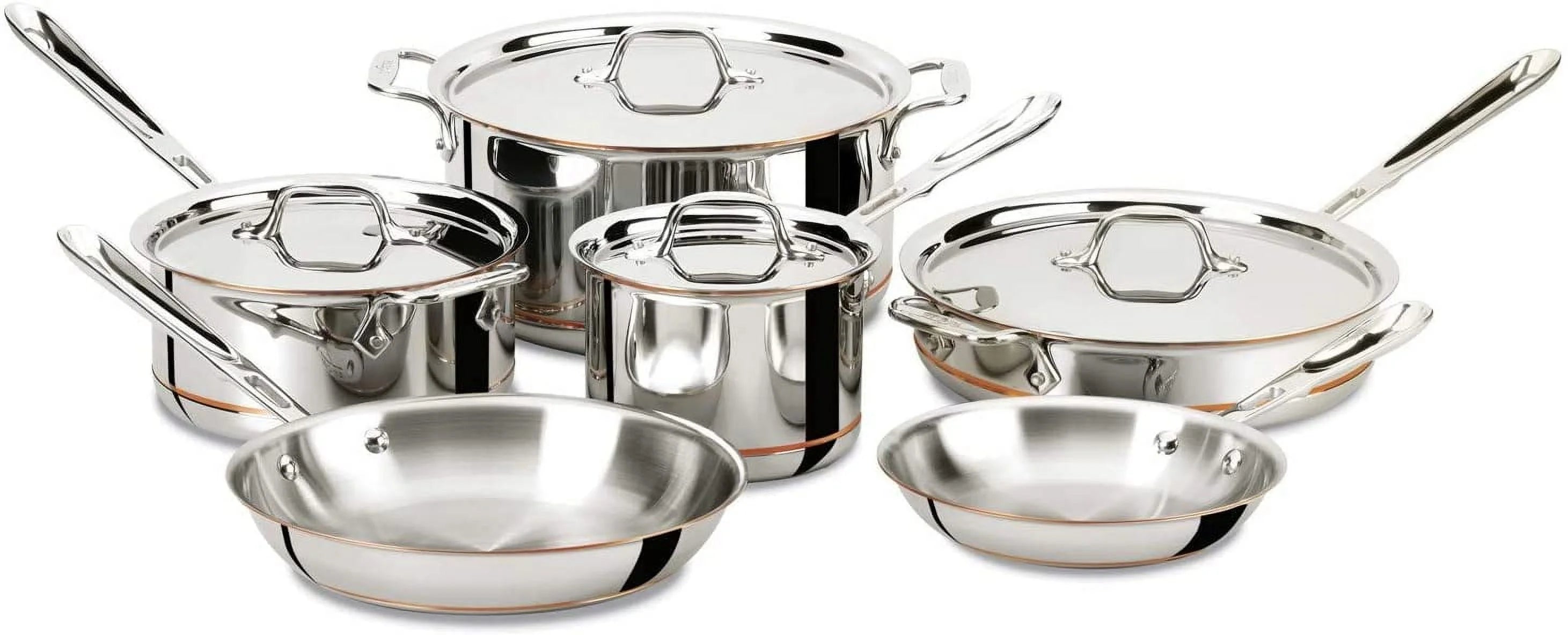 14 Piece 5-Ply Stainless Steel Copper Core Cookware Set C208