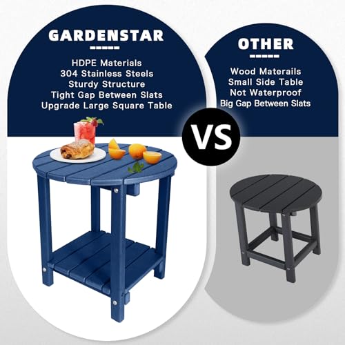 Teak HDPE 2-Tier Outdoor Side Table R7864
