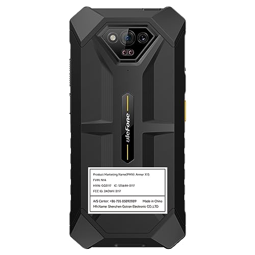 Black Rugged Smartphone, 12+64GB, 50MP Rear Camera, 6.52” Screen, 6320mAh M718