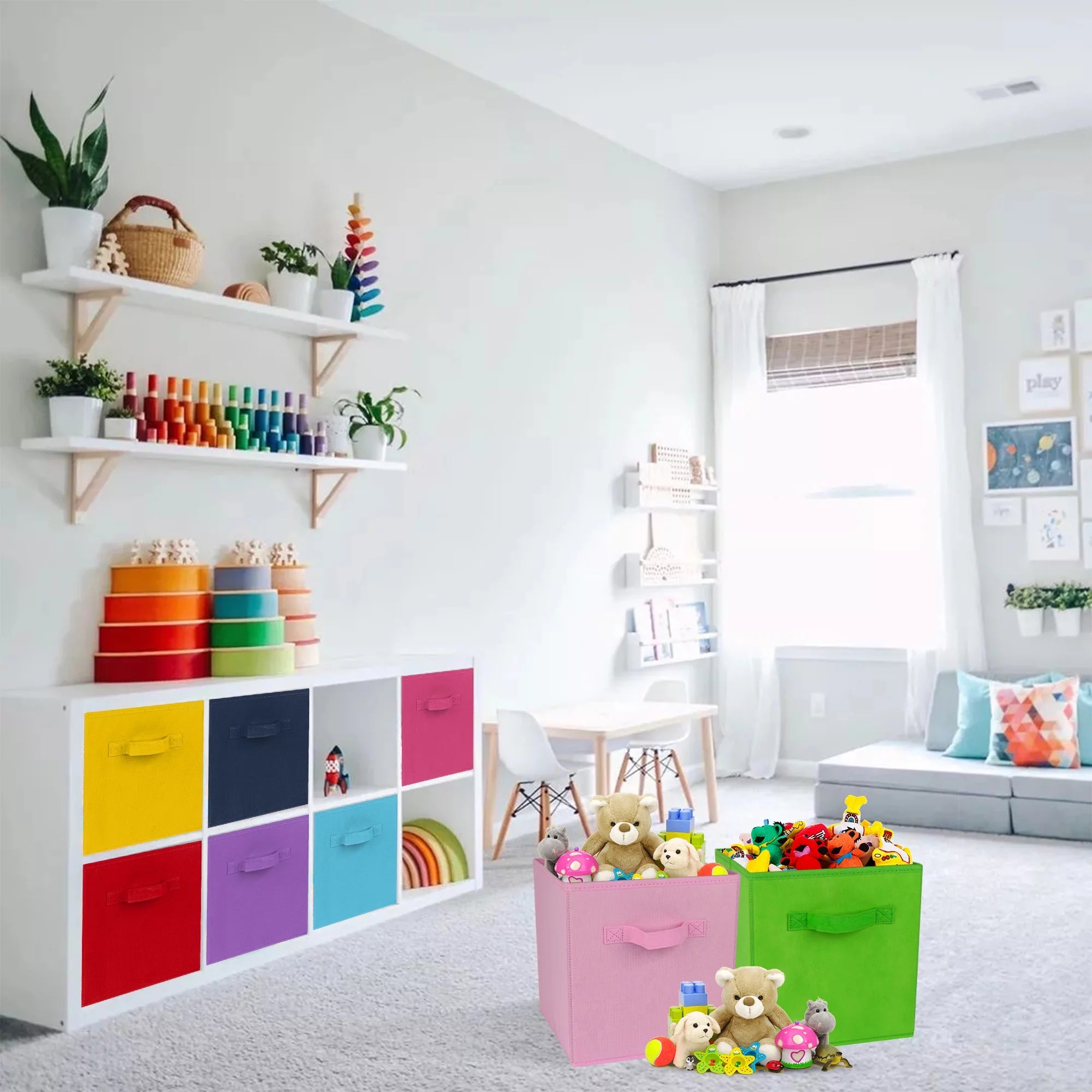 11 inch cube storage bins 8-pack Multi Colored N820