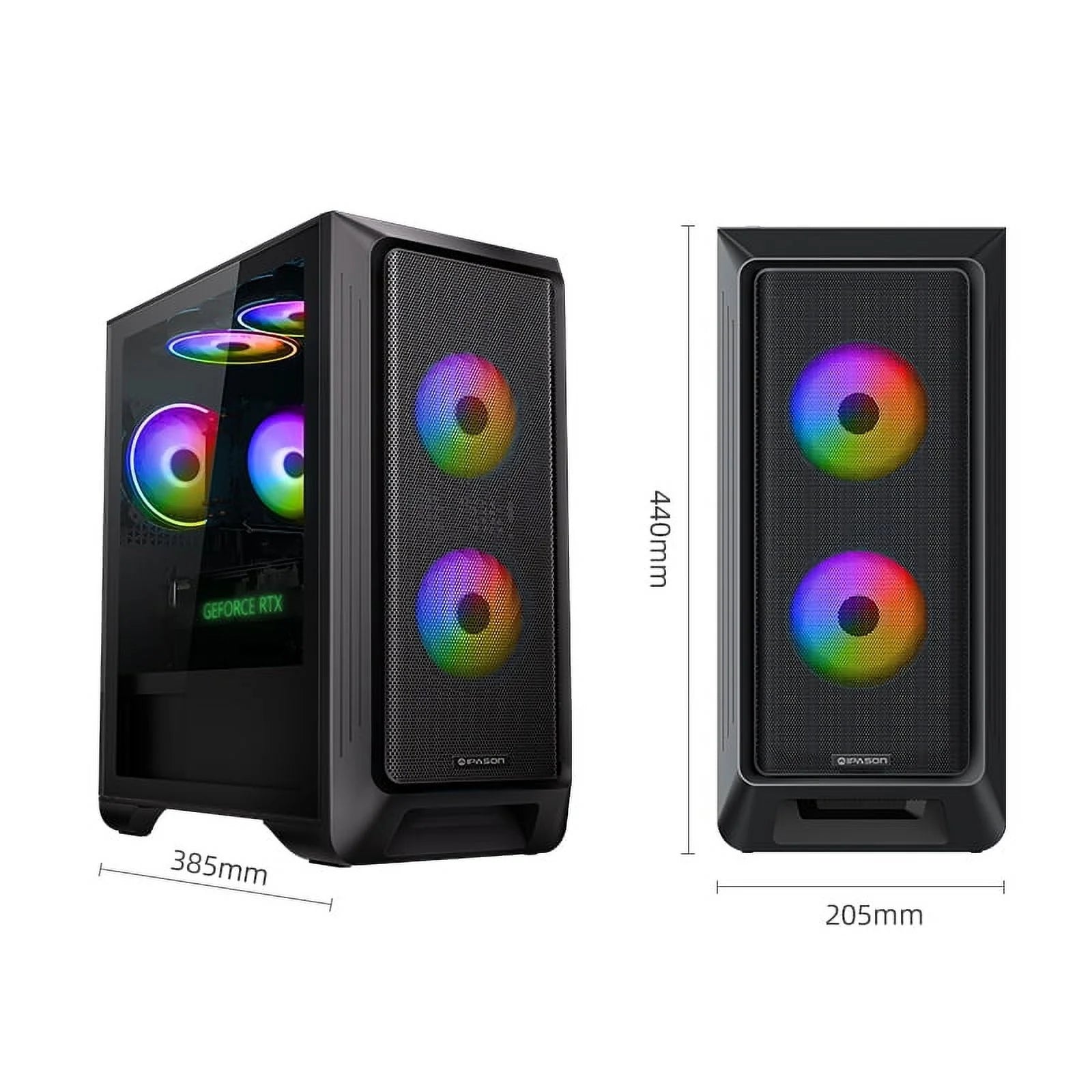Black Gaming Desktop Intel Core i5-13400F RTX 4060 16GB DDR5 1TB M.2 NVMe Gen3 RGB Fan Cooling 650W 80+ Gold Wifi Windows 11 Home O8791