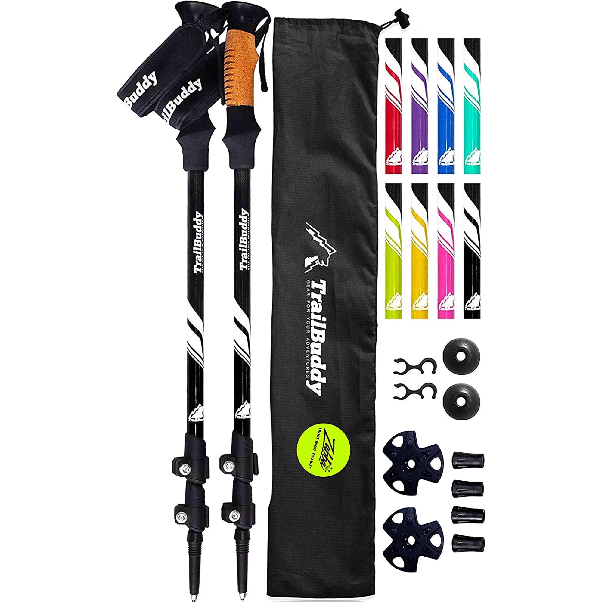 Lightweight Aluminum Trekking Poles, Adjustable 24.5 to 54 in. (Black) A1759