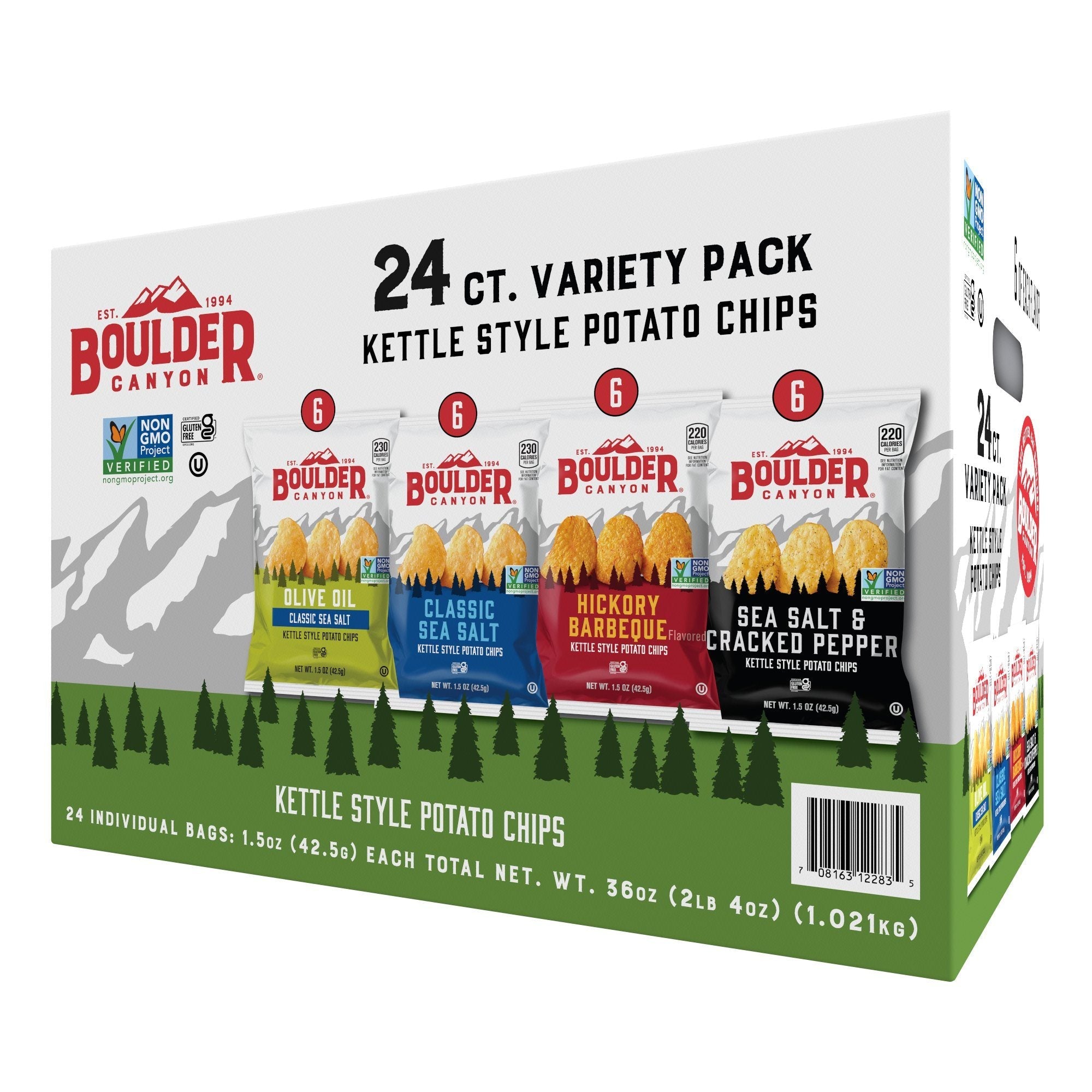 Kettle Potato Chips Variety Box 1.5 oz 24 count N726985