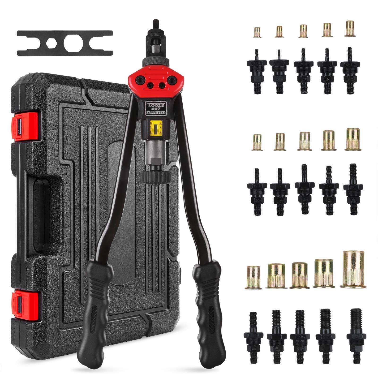 16” Hand Rivet Nut Tool with 15pcs Mandrels and 150PCS Rivet Nuts Y765