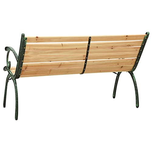 48.4" Cast Iron and Solid Firwood Patio Bench N785347