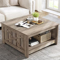 Brown Square Coffee Table with Storage I314034