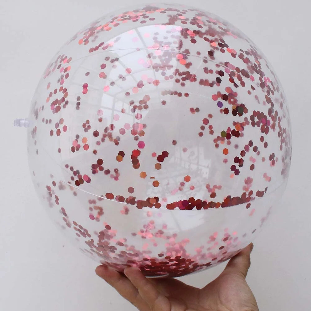 Gold Glitter Sequin Beach Ball with Pump M5566