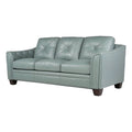 Spa Green Leather Tufted Back Sofa F193