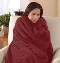 Electric Heated Throw Blanket Microplush Garnet Red W938