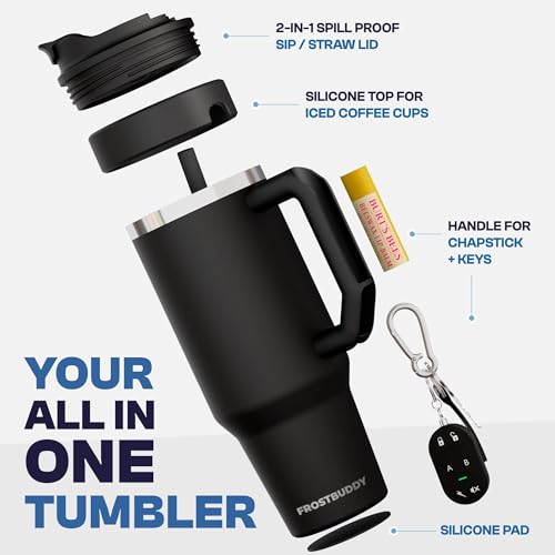 40 oz Stainless Steel Vacuum Insulated Tumbler with Lid and Straw F3854