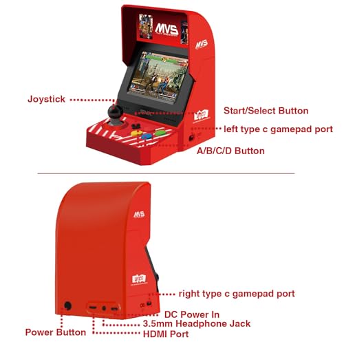 Mini Home Arcade Machine with 45 Pre-Loaded Classic Games, 3.5inch Screen W995309