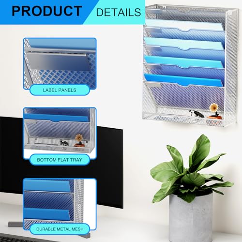 Black 10 Tier Wall Mounted File Organizer H189