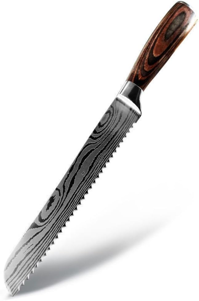 8 Piece Damascus Pattern High Carbon Stainless Steel Kitchen Knife Set G948300