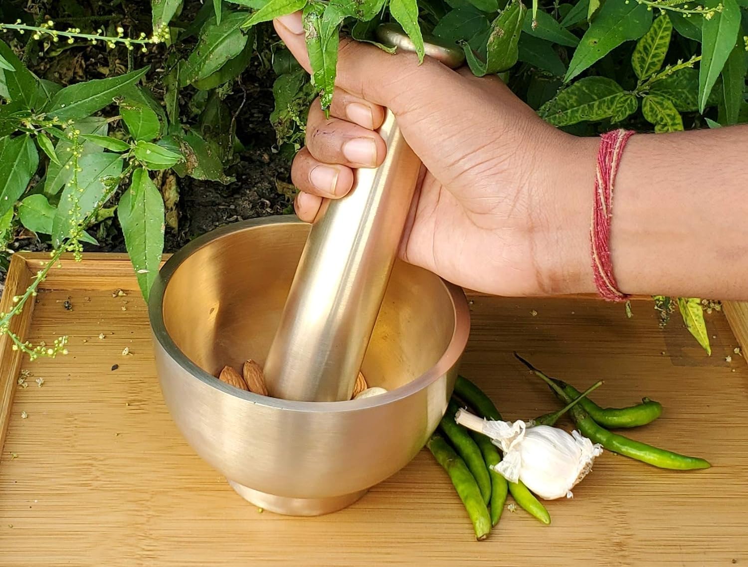 Brass Mortar Pestle Set, 4.5 Inches J60658