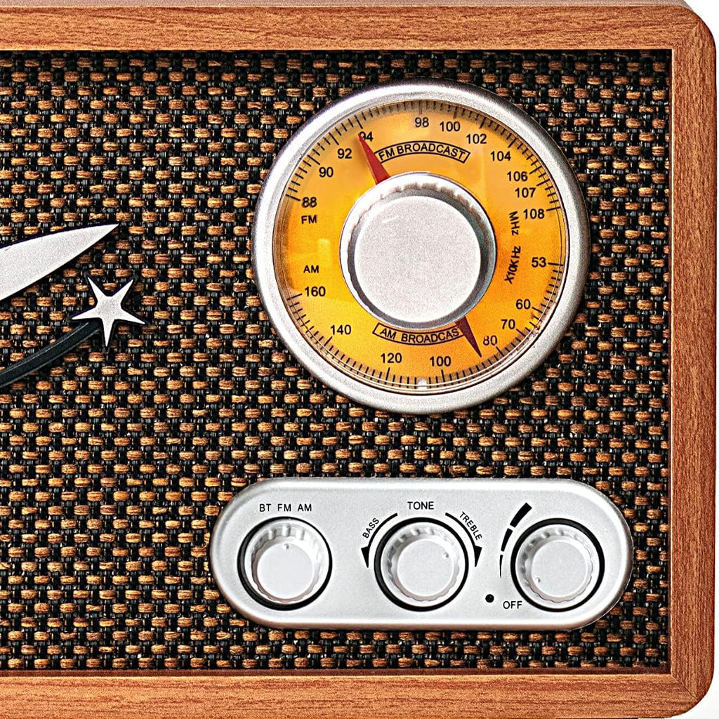 Vintage Wood Radio AM FM with Bluetooth P50012