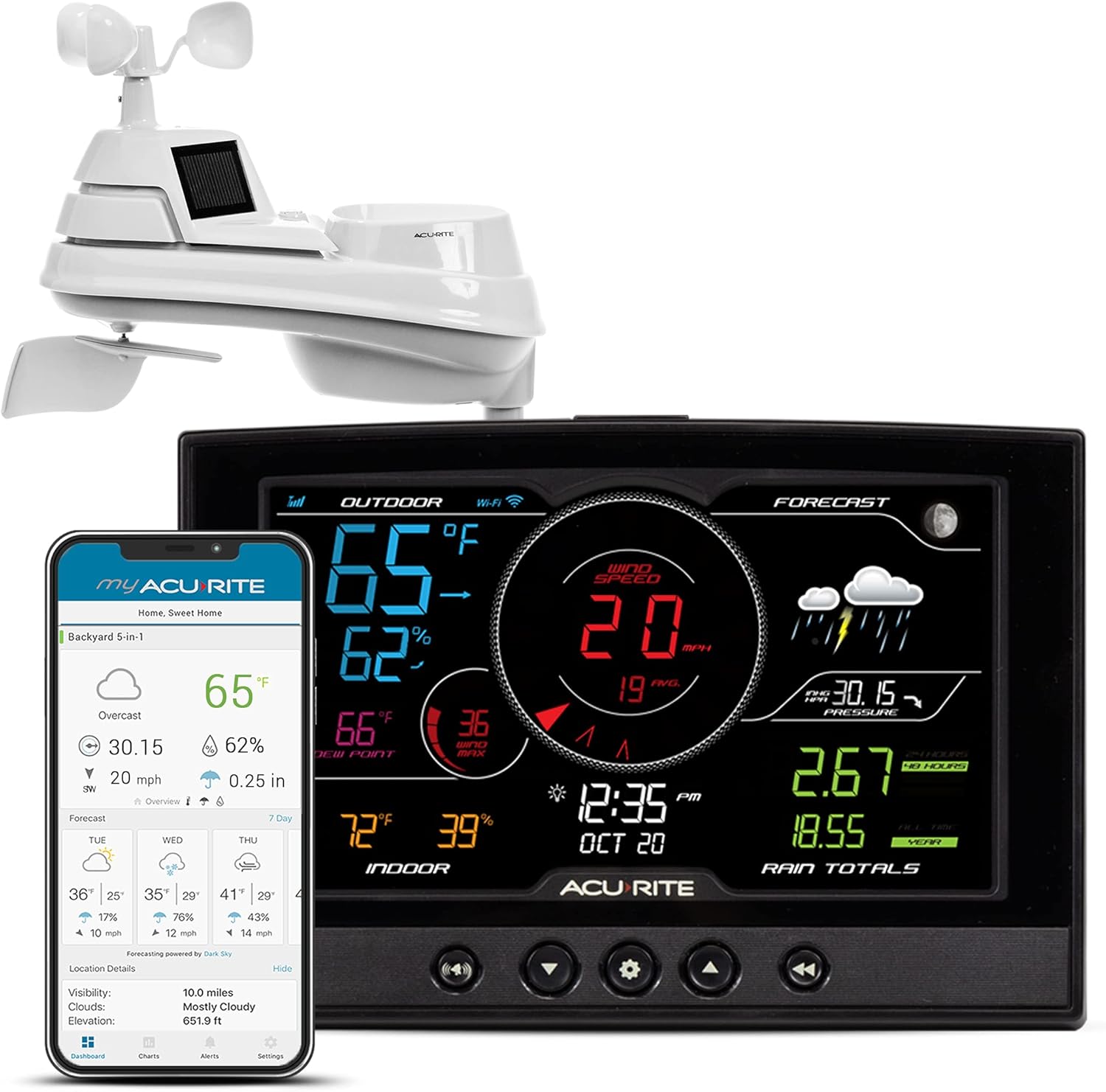 5-in-1 Home Weather Station with Wireless Display M369948
