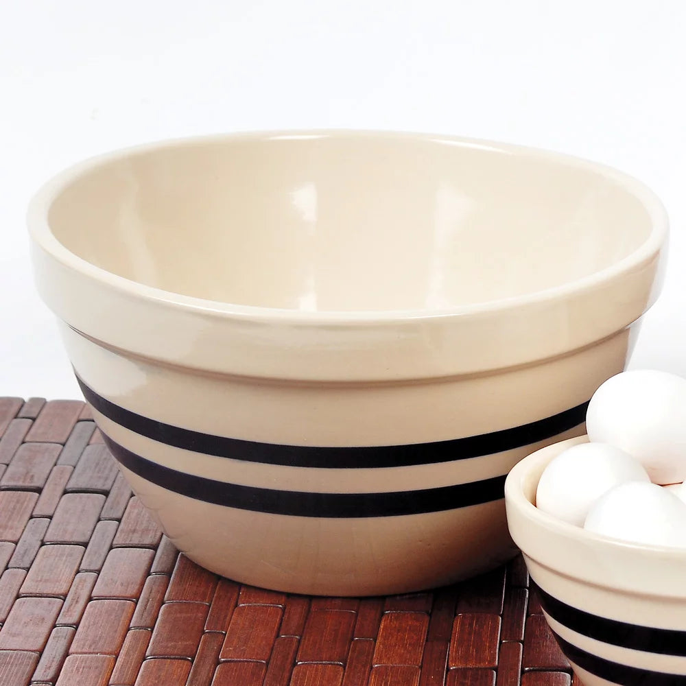 Large Shoulder Bowl with Navy Stripes L577