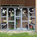Large 3 Tiers Cat Enclosure with 6 Platforms and 2 Scratching Posts W250947