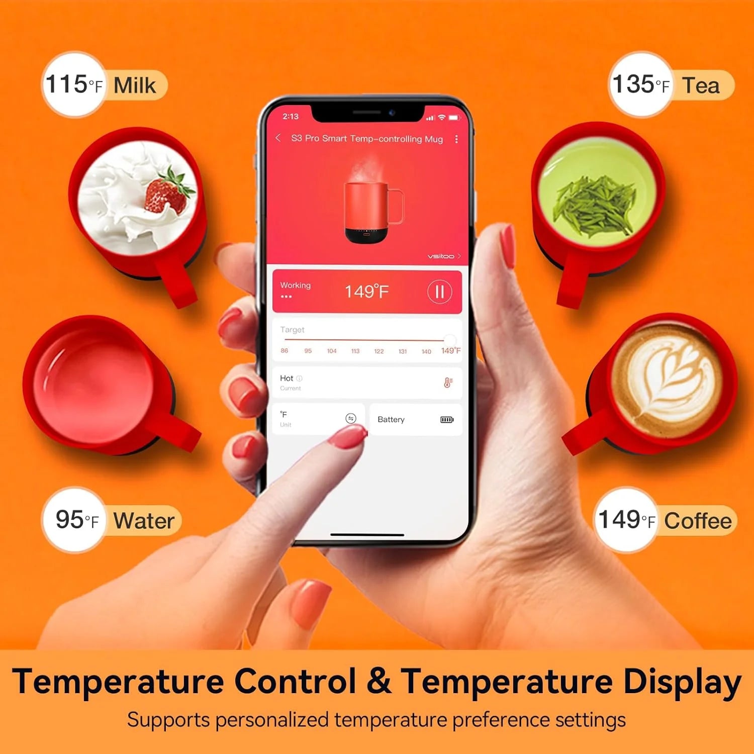 14 oz Self Heating Coffee Mug with Lid R397